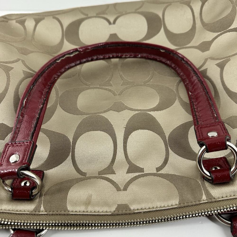 Coach Sateen Poppy Handbag Tote Purse Large #H1257-F20026 Tan All Occasion - Picture 12 of 16